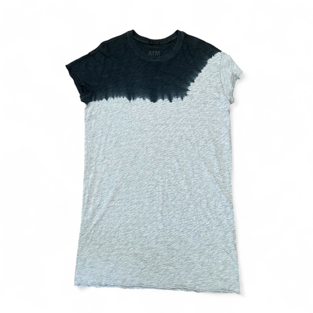 ATM Anthony Thomas Melillo Black and Gray 100% Slub Cotton Dress Sz S